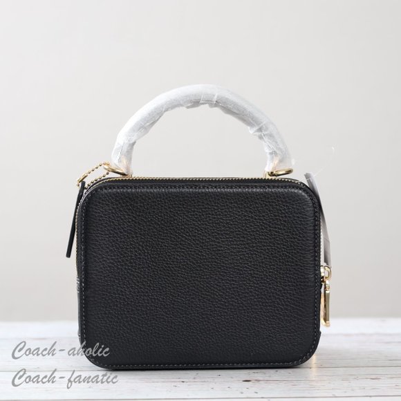 NWT CQ047 Coach X Tom Wesselmann Box Crossbody Leather Black Multi - Picture 7 of 10